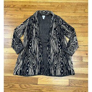 Chico's Black and Tan Patterned Cardigan
